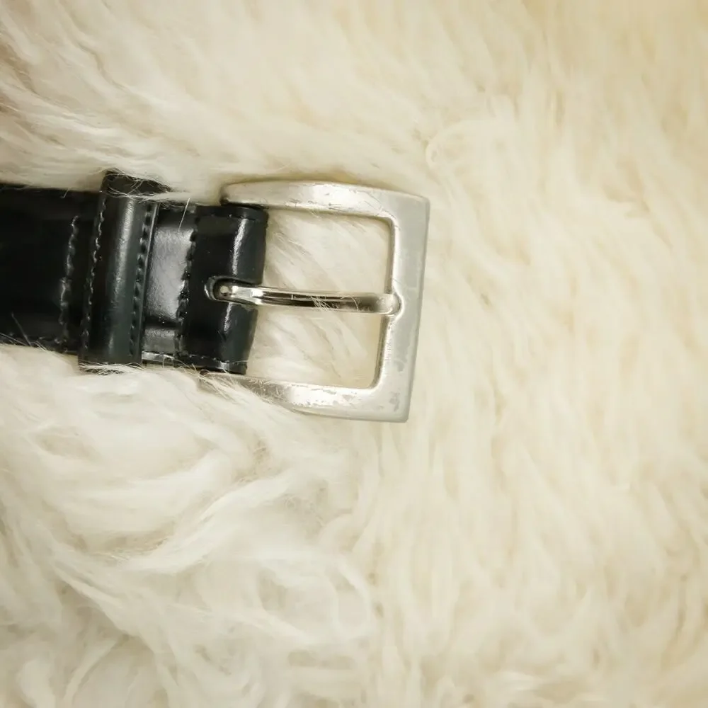 Coach Size 36 Black Polished Cowhide Leather Buckle Adjustable Belt Style 5936